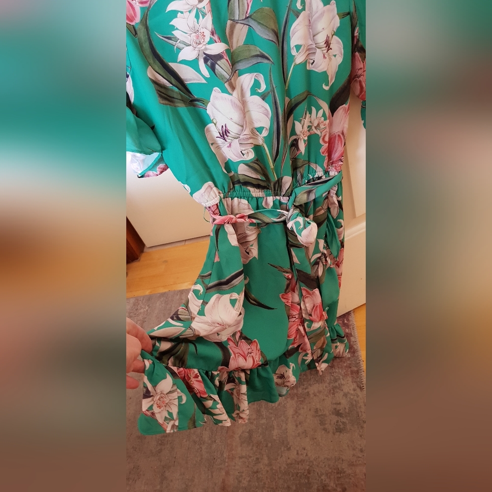 Portmans green floral mini dress - Picture 6 of 9